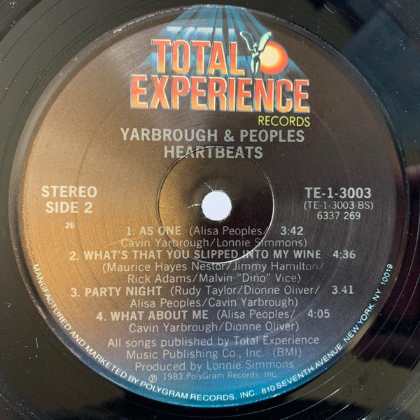 Yarbrough & Peoples : Heartbeats (LP, Album, 26 )