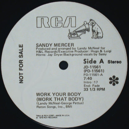 Sandy Mercer : Work Your Body (Work That Body) (12", Promo)