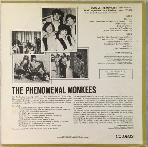 The Monkees : More Of The Monkees (LP, Album, Mono, Mer)