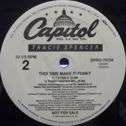 Tracie Spencer : This Time Make It Funky (12", Promo)
