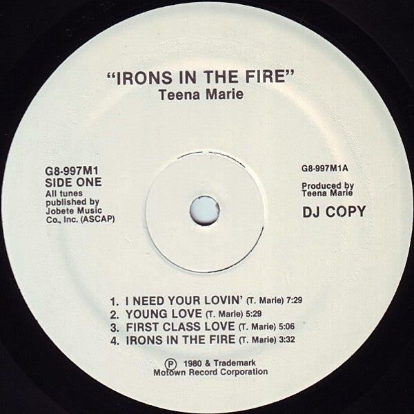 Teena Marie : Irons In The Fire (LP, Album, Promo)