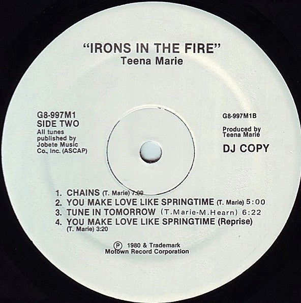 Teena Marie : Irons In The Fire (LP, Album, Promo)