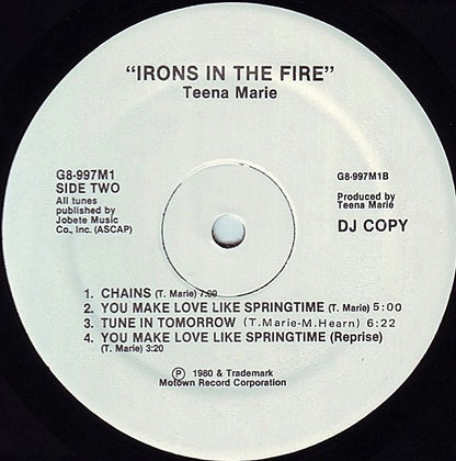 Teena Marie : Irons In The Fire (LP, Album, Promo)
