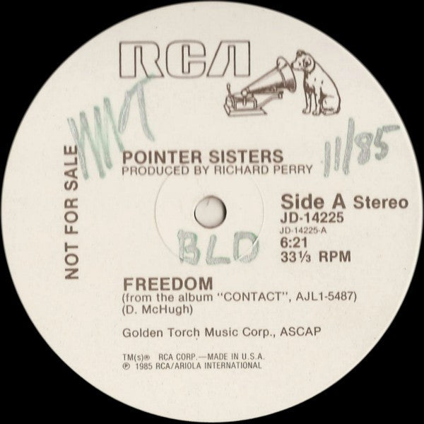 Pointer Sisters : Freedom (12", Promo)