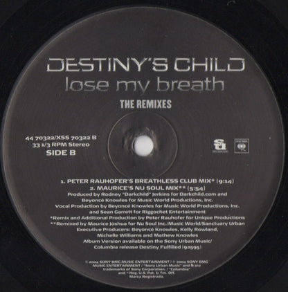 Destiny's Child Feat. T.I. & Lil Wayne : Soldier / Lose My Breath (The Remixes) (12")
