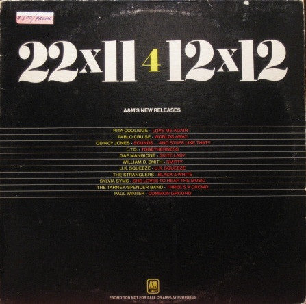 Various : Foreplay #7: A&M's Pre-Release Sampler - 22X11 4 12X12 (LP, Advance, Promo, Smplr)