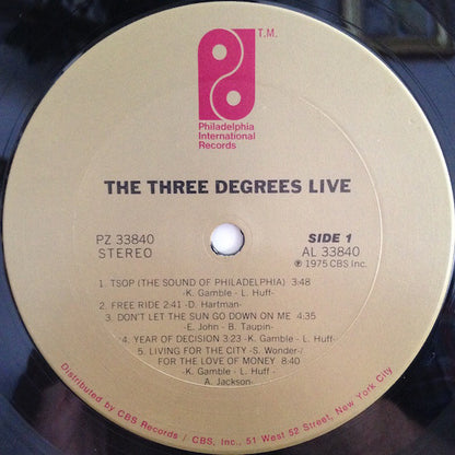 The Three Degrees : The Three Degrees Live (LP, Album, San)