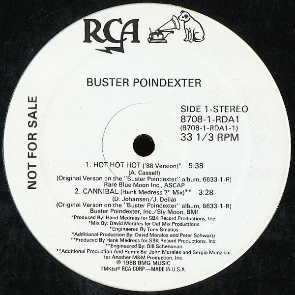 Buster Poindexter : Cannibal/Hot Hot Hot (Summer Of '88 Mix)  (12", Single, Promo)